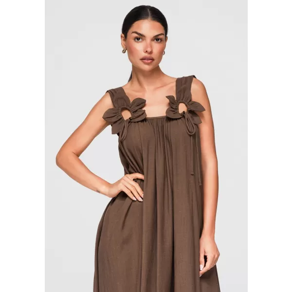  Dámske šaty OMBRE OW-DLR-E0014 BROWN 