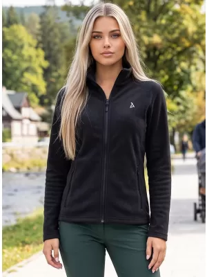 Dámska fleece mikina ALTISPORT ALW002852 ČIERNOSTRIEBORNÁ
