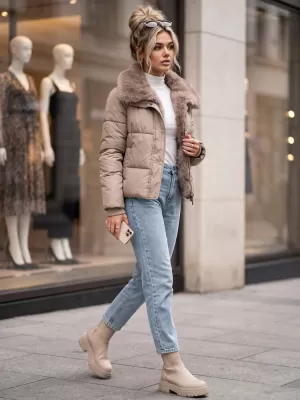 Dámska bunda DSTREET 1 TY6098 KARAMELOVÁ