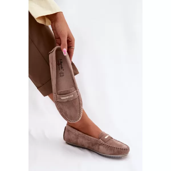  Dámske mokasíny S.BARSKI LR61-7029 DARK BROWN 
