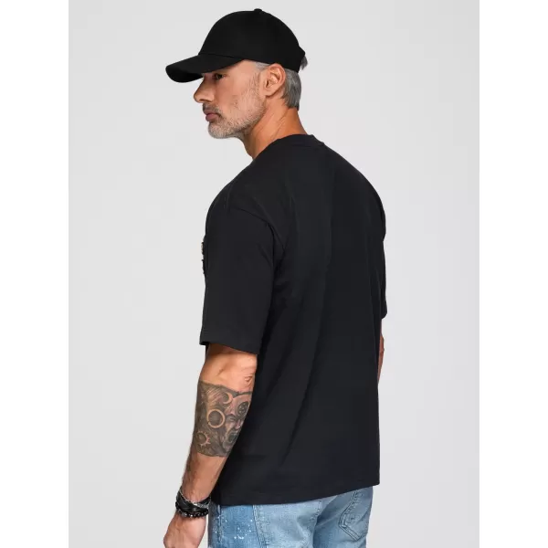  Pánske tričko OMBRE OM-TSCT-0277 BLACK 