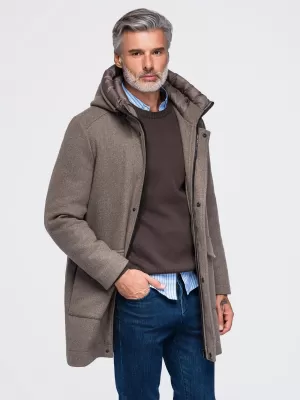 Pánska parka OMBRE OM-COWC-0161 ASH GREY