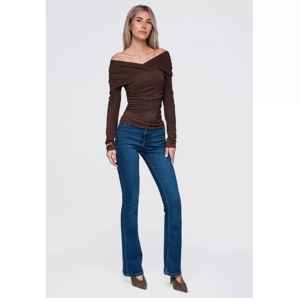  Dámska blúzka OMBRE OW-TS-E0088 BROWN 