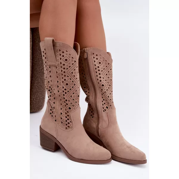  Dámske čižmy S.BARSKI HY62-8126 BEIGE 