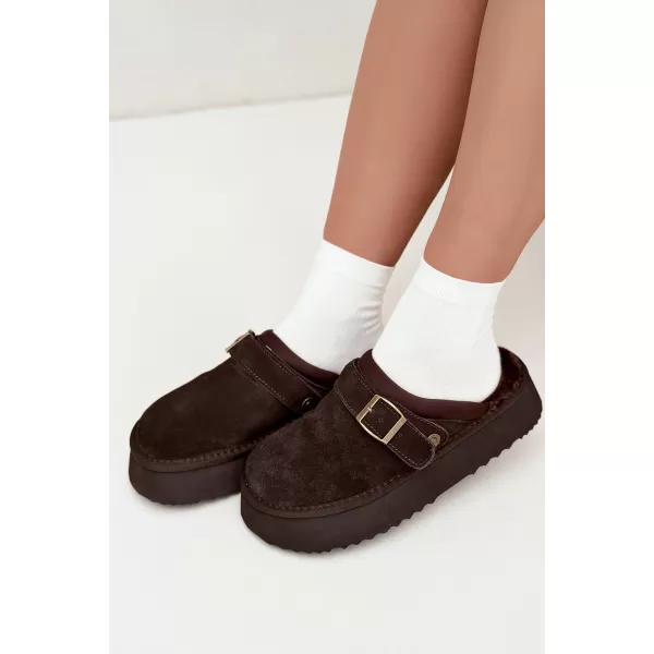  Dámske šľapky BIG STAR SHOES UU274697 BROWN/BEIGE 