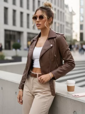 Dámska bunda DSTREET TY5672 HNEDÁ