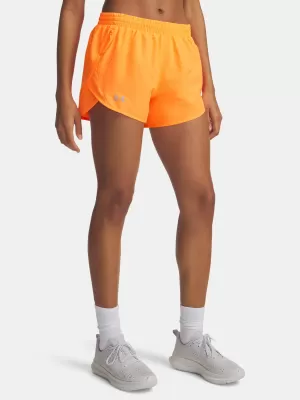 Dámske kraťasy UNDER ARMOUR FLY BY 3 SHORTS 1382438-824 ORANŽOVÁ