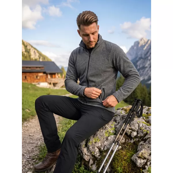  Pánska micro fleece mikina MALFINI FACTOR 852 ČIERNY MELÍR 