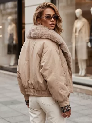 Dámska bunda DSTREET TY5838 BÉŽOVÁ
