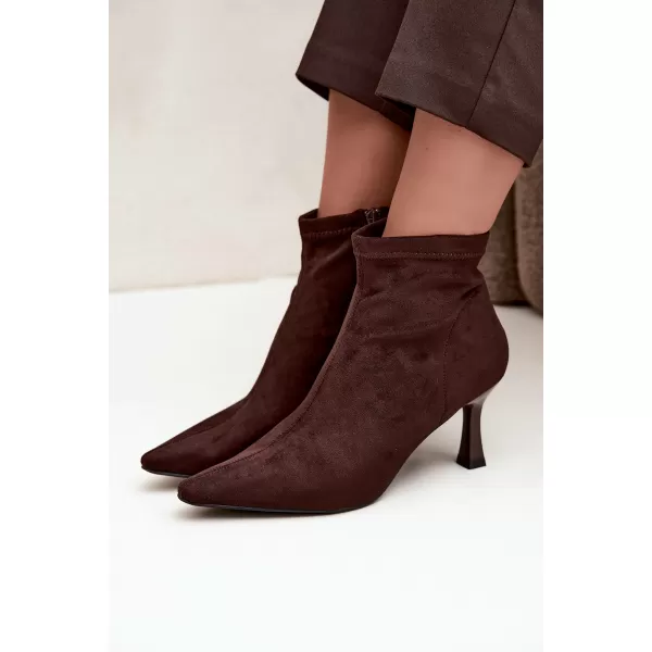  Dámske členkové topánky BOTO 7107 BROWN 