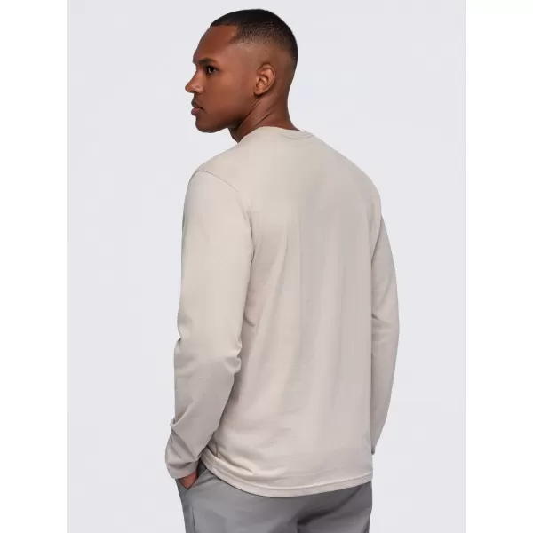  Pánske tričko OMBRE OM-LSBL-0142 BEIGE 