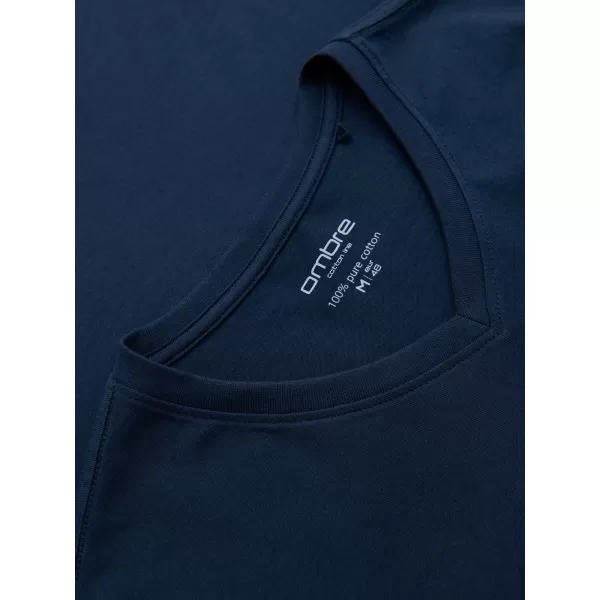  Pánske tričko OMBRE OM-LSBL-0143 NAVY BLUE 