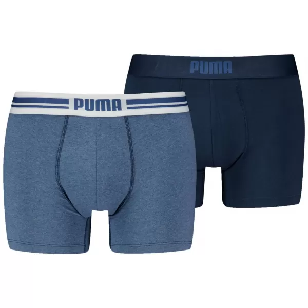  Pánske boxerky PUMA MEN EVERYDAY PLACED LOGO BOXER 2P 93847604 LIGHT BLUE MELANGE 
