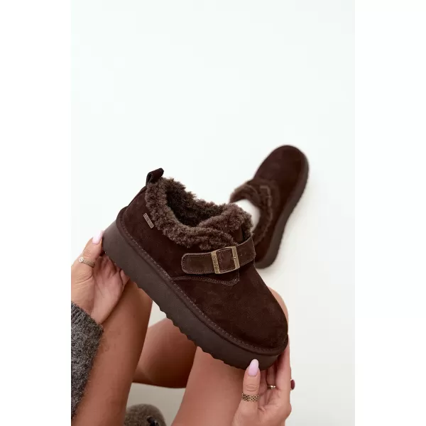 Dámske snehule BIG STAR SHOES UU274319 BROWN/BEIGE 