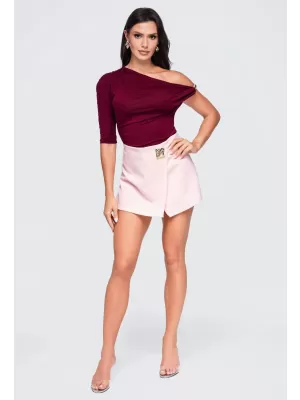 Dámske tričko OMBRE OW-TS-E0075 BURGUNDY