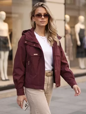 Dámska bunda DSTREET TY5964 BORDOVÁ