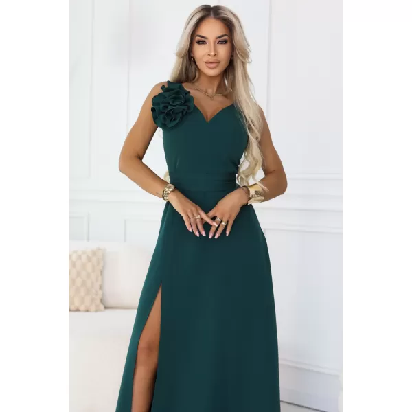 Dámske šaty NUMOCO 669-1 FĽAŠKOVÁ ZELEŇ 
