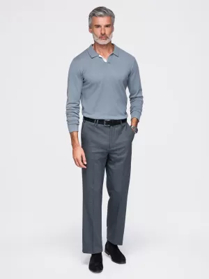 Pánske tričko s golierom OMBRE OM-POLS-0138 GREY