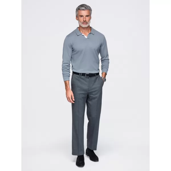  Pánske tričko s golierom OMBRE OM-POLS-0138 GREY 