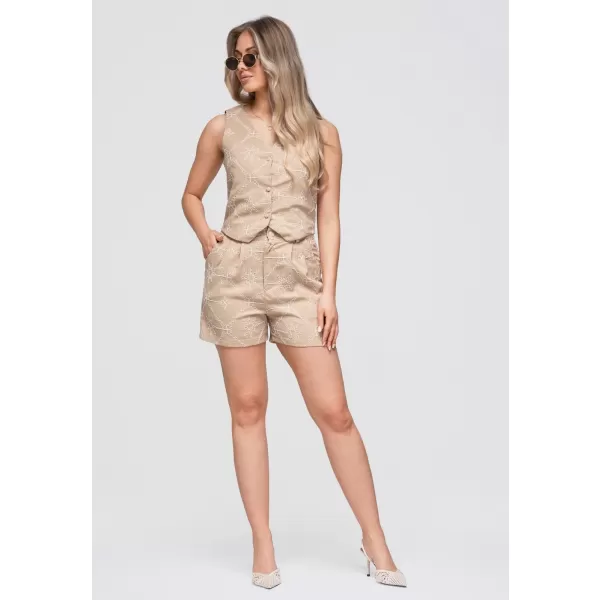  Dámske kraťasy OMBRE OW-ST-E0019 TAUPE 