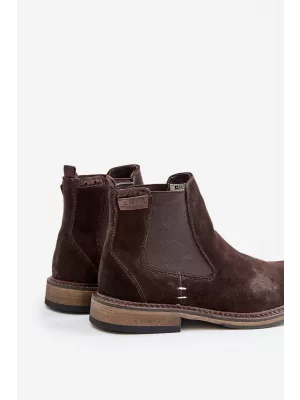 Pánske členkové topánky BIG STAR SHOES OO174155 BROWN/BEIGE