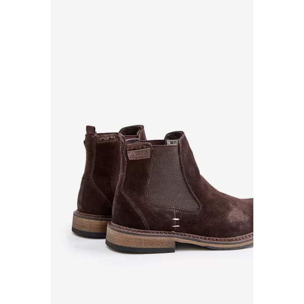  Pánske členkové topánky BIG STAR SHOES OO174155 BROWN/BEIGE 