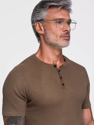 Pánske tričko OMBRE OM-TSCT-0304 LIGHT BROWN