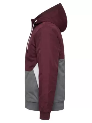 Pánska bunda OMBRE C584 BURGUNDY AND GREY
