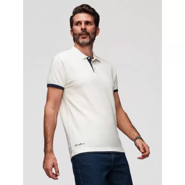  Pánske tričko s golierom OMBRE OM-POSS-0170 WHITE 