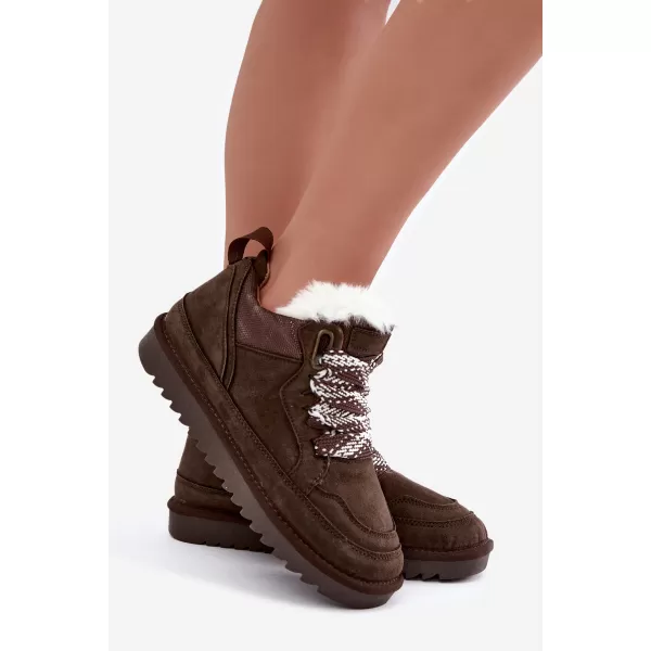  Dámske snehule VINCEZA 97974 CHOCOLATE 