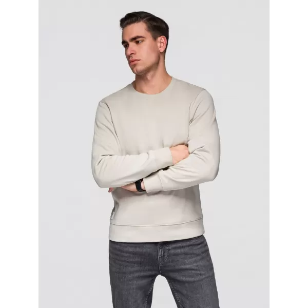  Pánska mikina OMBRE OM-SSBN-0271 LIGHT BEIGE 