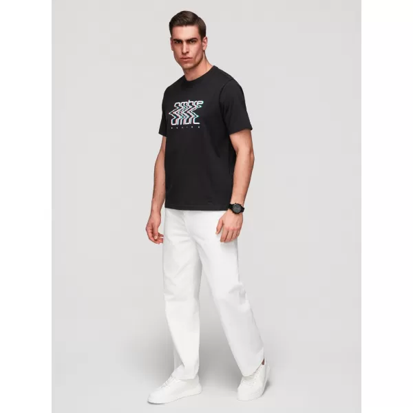  Pánske tričko OMBRE OM-TSPT-0286 BLACK 