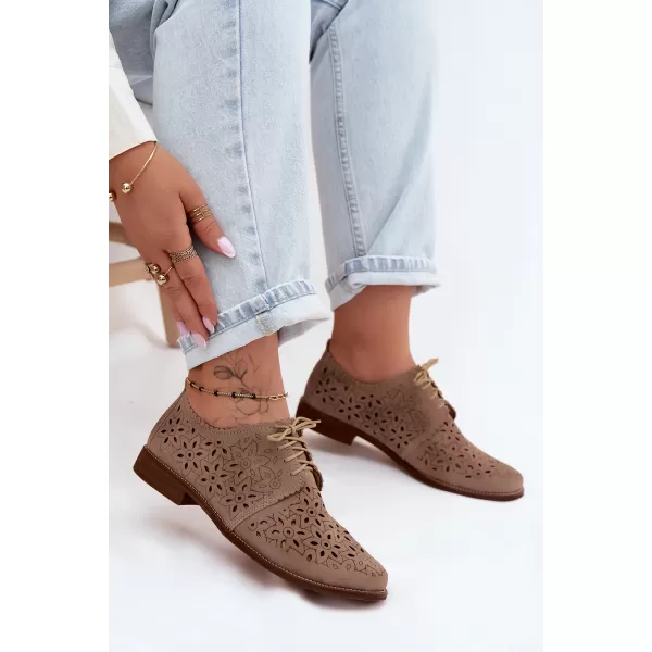 Dámske poltopánky ZAZOO 4156/HOGL BEIGE 