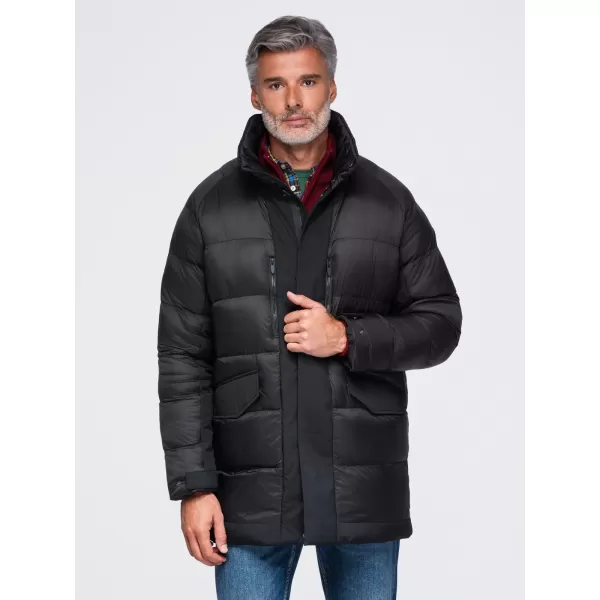  Pánska zimná bunda OMBRE OM-JALJ-0263 BLACK 