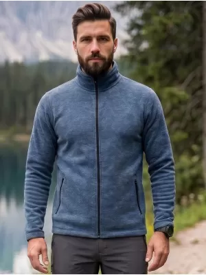 Pánska micro fleece mikina MALFINI FACTOR 852 TMAVÝ DENIM MELÍR