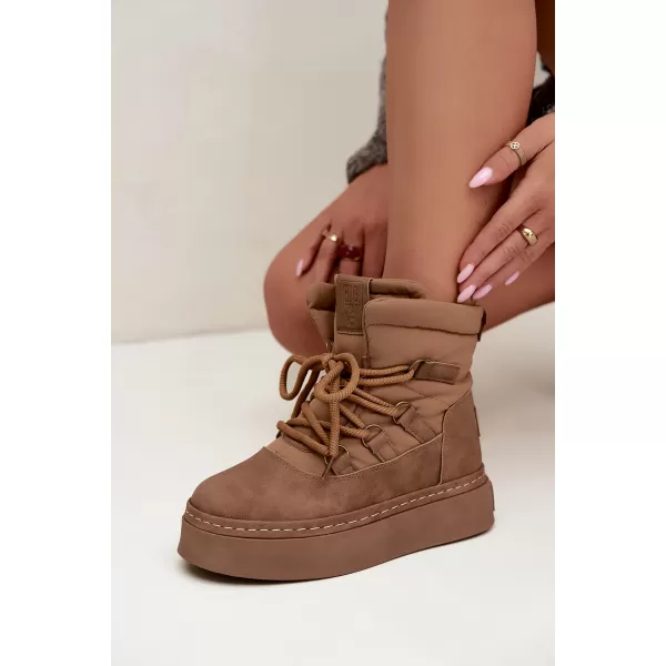  Dámske snehule BIG STAR SHOES UU274190 BROWN/BEIGE 
