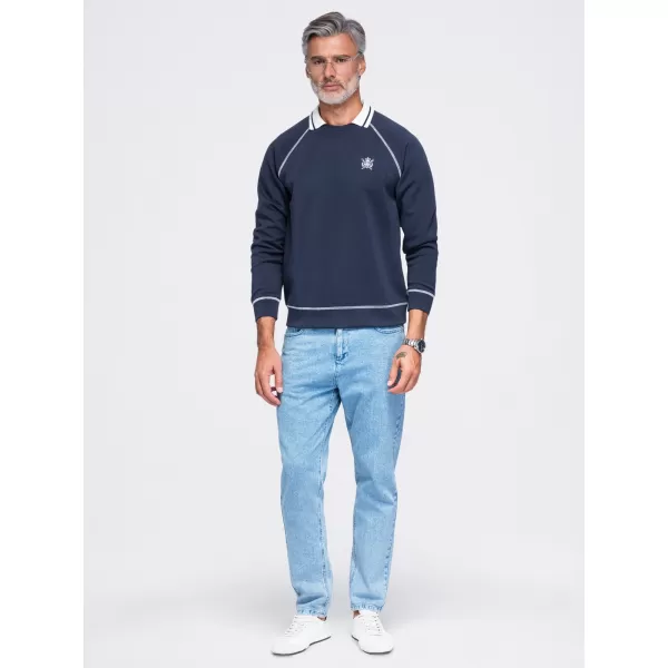  Pánska mikina OMBRE OM-SSNZ-0269 NAVY BLUE 