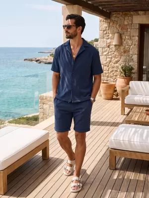 Pánska košeľa OMBRE OM-SHSS-0220 NAVY BLUE