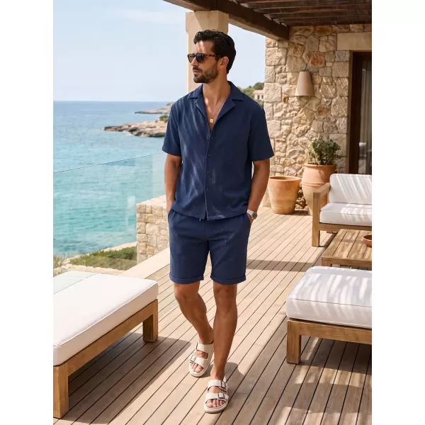  Pánska košeľa OMBRE OM-SHSS-0220 NAVY BLUE 