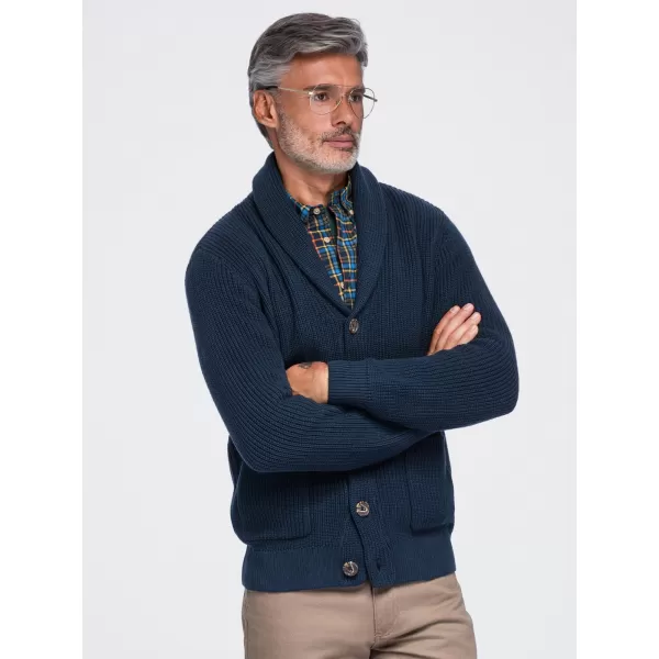 Pánsky kardigan OMBRE OM-SWCD-0200 NAVY BLUE 