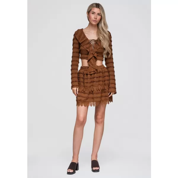  Dámska sukňa OMBRE OW-GL-E0015 LIGHT BROWN 