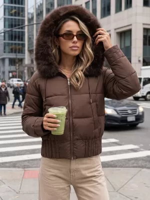 Dámska bunda DSTREET TY5829 HNEDÁ
