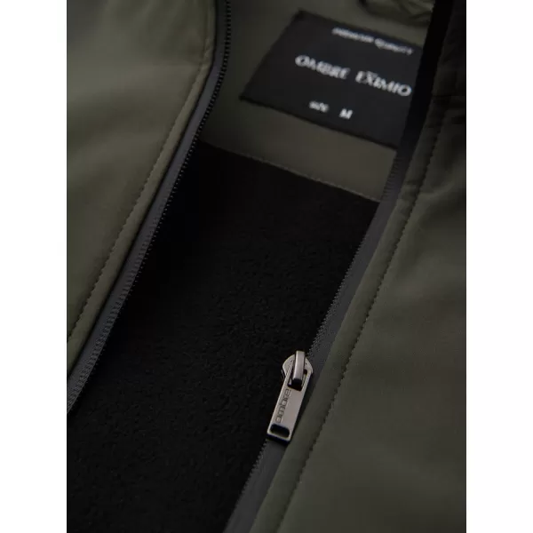  Pánska bunda s kapucňou OMBRE OM-JANP-0233 DARK OLIVE 