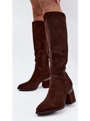 Dámske čižmy S.BARSKI HY62-8122 CHOCOLATE