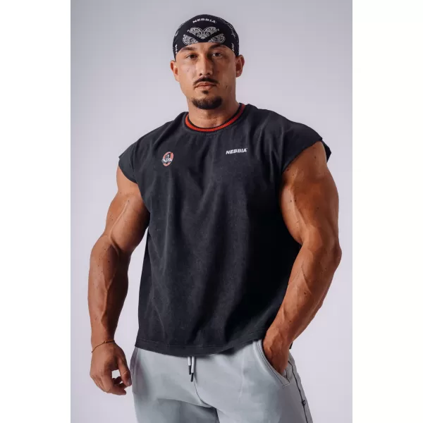  Pánske tielka NEBBIA OLYMPIA MUSCLE COVER 947 BLACK 