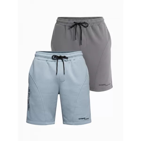  Pánsky set kraťas OMBRE Z127 LIGHT BLUE/GREY 
