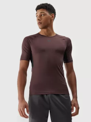 Pánske tričko 4F WAW25TTSHM2402 DARK BROWN