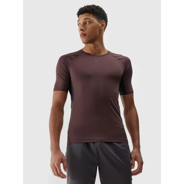  Pánske tričko 4F WAW25TTSHM2402 DARK BROWN 