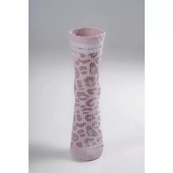  Crew ponožky s leopardím vzorom NEBBIA PRIMAL 106 PINK LEOPARD 