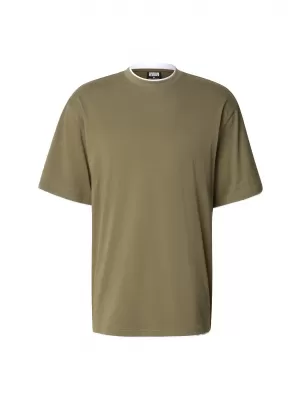 Pánske tričko URBAN CLASSICS TB029A-00824 OLIVE/WHITE